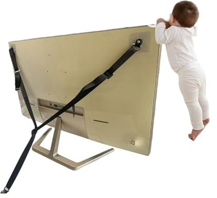 Xtlonbom Kit a prueba de bebés con correas de seguridad ajustables para TV y anclajes antivuelco para muebles, fácil instalación, protección sin taladros para hogares a prueba de niños
