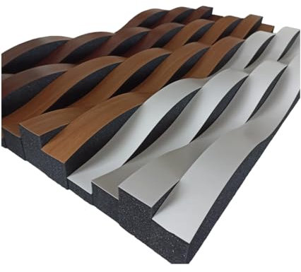 Panneaux acoustiques Movie effet bois Diffuseur et absorbant son 100 x 20 x 7 cm (noyer foncé)