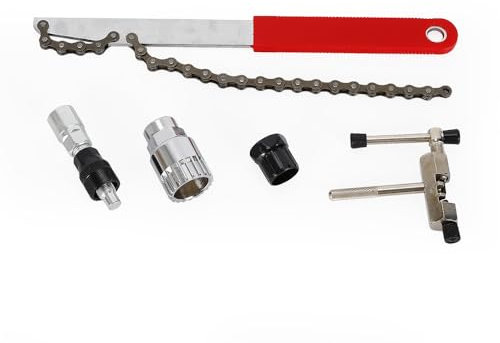 NIGORIY Fahrrad Kettenpeitsche, Kettenpeitsche und Abzieher Set mit Kurbelabzieher, Tretlager, Zahnkranzabzieher, Zahnkranzabnehmer, Fahrrad Kettennieter, Universal Fahrradwerkzeug