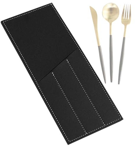 4 Pièces Manchon À Couverts En Cuir Housse De Rangement Pour Couverts En Cuir PU Porte-Ustensiles Pochettes Sacs Couteaux Et Fourchettes Manches D'argenterie Porte-Couverts