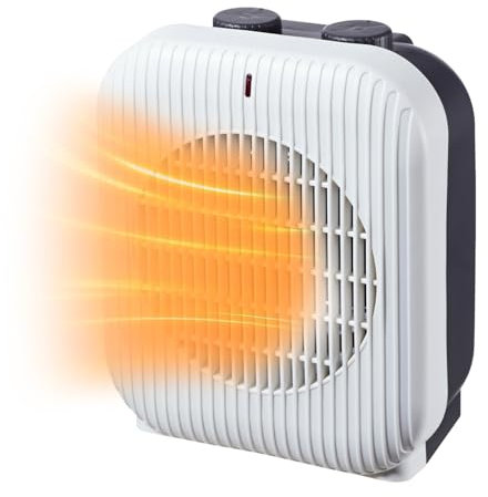 Avilia Termoventilatore Compatto da Tavolo 1000/2000W con 2 Intensità di Riscaldamento - Versatile e Comodo per Ogni Ambiente 25,5x20x13cm - Sicuro Grazie alla Funzione Anti Surriscaldamento