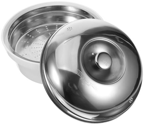 Alipis Vaporiera Per Microonde Multifunzionale in Acciaio Resistente Manico, Ciotola Per Cuociriso e Panini, Utensile Da Cucina Pratico Per Cottura a Vapore Domestica Ad Alta Capacità