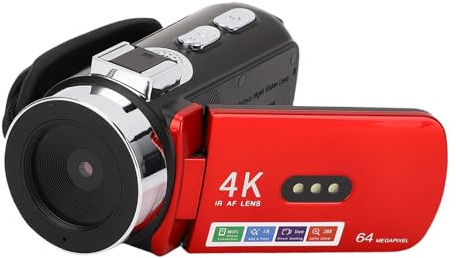 Annadue 4K Video Camera -videokamera, 64MP WiFi Vlog Camera med 3,0 Tum 180 Graders Rotationsskärm, Travel Camcorders Video Recorder
