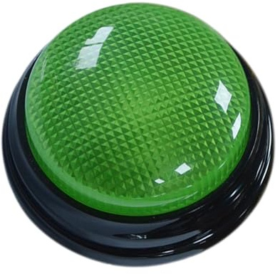 mophrati Pulsante sonoro per ufficio, quiz serali, facile da usare, pulsante per quiz, giocattolo per bambini, verde, Verde, 90x40mm