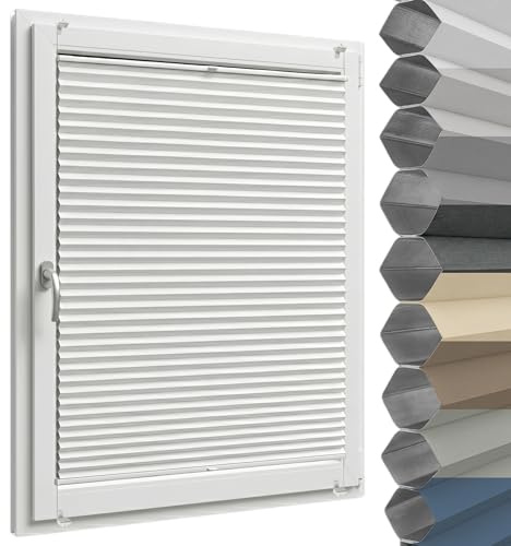 Birrke® Wabenplissee ohne Bohren Verdunkelung, Thermo, Klemmfix, Zum Kleben