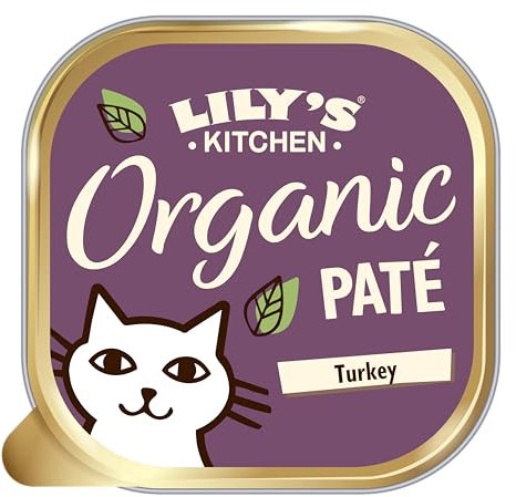 Lily’s Kitchen Made with Natural Ingredients Adult Cat Food Tray Organic Turkey Grain-Free Recipe 19 x 85g