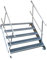 5 Stufen Stahltreppe mit beidseitigem Geländer/Breite 90cm Geschosshöhe 70-105cm / Robuste Außentreppe/Wangentreppe/Stabile Industrietreppe für den Außenbereich/Inklusive Zubehör