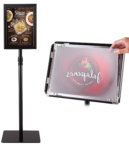 COSTWAY Infoständer A4, Informationsständer höhenverstellbar, Plakatständer, Kundenstopper, Präsentationsständer, Werbeständer, Posterständer, Aufsteller (Schwarz)