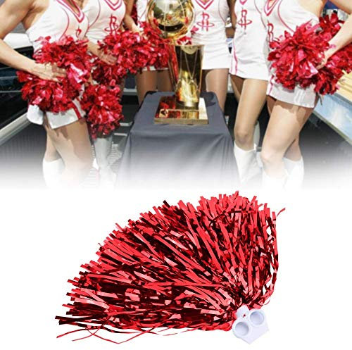 MOUMOUTEN Cheerleader Pompons, Cheerleading Poms, Kunststoff farbige Bälle Cheerleader Pompom Dekoration für Mannschaftssport Tanz Cheering (Scharlachrot)