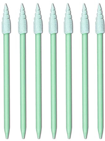 200 tamponi in schiuma, bastoncini per la pulizia della schiuma, per stampanti a getto d'inchiostro, pistola, dispositivi ottici, fotocamera, pittura, verniciatura (verde)