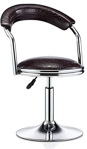 Bar Stool Adjustable Swivel Gas Lift Backrest Large Base for Bar Pub Counter Tattoo Shops Salons 3 Colors (Color : Brown)