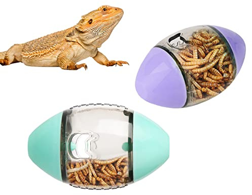 Luter Giocattoli di Arricchimento del Drago Barbuto, Giocattoli Interattivi per Animali Domestici Distributore di Cibo per Lucertole Draghi Barbuti Gechi Piccoli Rettili (Verde, Viola)
