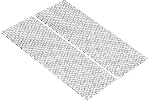 PATIKIL 11.8 x 4 304 Lamiera Acciaio Inossidabile Perforata, 2Pz 0.2 Foro 19GA Esteso Metallo Rete Lastra Schermo Decorativo Reti per Ventilazione Griglia Fumo