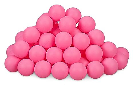 Relaxdays Beer Pong Bälle, 100 Stück, Tischtennisbälle aus Kunststoff, ohne Aufdruck, Ping Pong Bälle, Ø 40 mm, pink