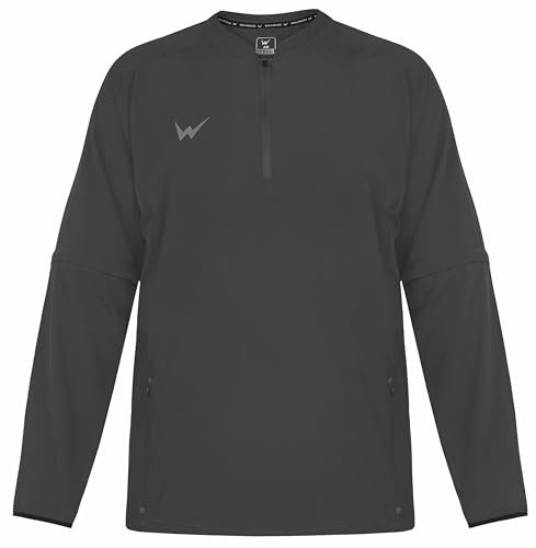 WEARCOG Baseball Cage Jacke für Herren | Erwachsene Full Sleeve Batting Cage Jacke mit Viertelreißverschluss vorne für Baseball Softball, Grau (Graphite//Nature's Delight), XXL