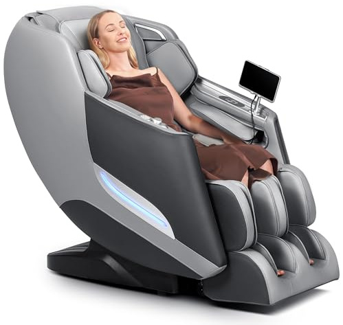 Mazzup Massage Chair, 3D Massage Chair Full Body, Zero Gravity Shiatsu Recliner W/Heating, SL Track, Wireless Charger, Bluetooth Speaker, Foot Rollers, 12 Auto Modes Air Compression