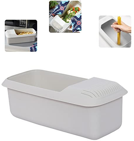 JINGAN Mikrowellen-Nudel-Behälter mit Sieb, Mikrowellen-Spaghetti-Nudelkocher, hitzebeständiger Pasta-Boot-Dampfgarer, Paghetti-Nudelkocher, umweltfreundlich, zum Kochen von Nudeln, Küchenwerkzeug