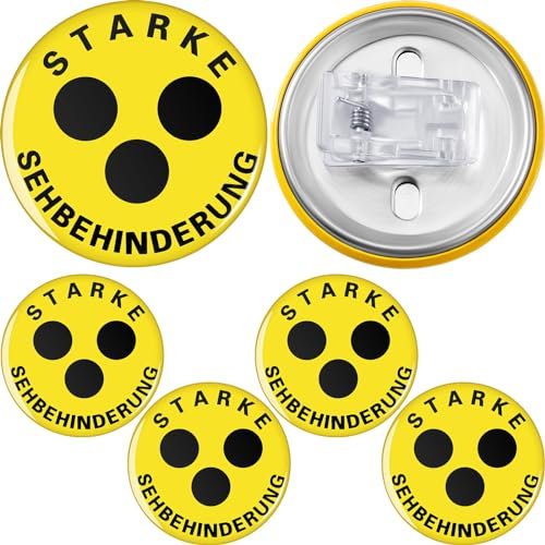 Cindeer 4 Stück Blindenzeichen Blinden Plakette mit Klemme Blinden Abzeichen Blinden Anstecker Sehbehinderung Hilfe für Familie Freunde Blinde Sehbehinderte(mit Aufschrift Clip)