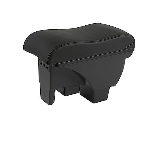 JHVVBFWF Auto parts Car Armrest Box Car Armrest With Usb 1 Piece Strorage Box Center Console For VW For Polo 2019 2020 2021 2022 Car Armrests (Color : B-black black 3 usb)