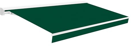 Wasabi – Toldo Exterior Enrollable 3x2m Verde Poliéster – Estructura Semicofre de Aluminio - Lona Protección Solar – Manivela incluida – Regulable en inclinación