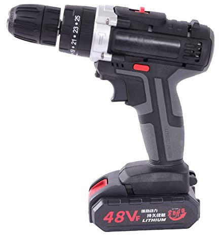 MINRS Martillo perforador de tres niveles de ajuste, dos velocidades, con luz LED, cargador de batería, pilas (120 minutos de tiempo de carga, 40 minutos de tiempo en espera, 220 V, par máximo 28 Nm)