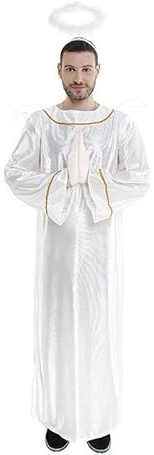 ZZ DISFRAZZES | Disfraz Ángel para Hombre, Kit de Ángel Navidad para Adultos - Disfraz Cupido Blanco con accesorios para Navidad (Talla M/L)