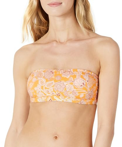 Amazon Essentials Haut de Maillot de Bain Bandeau Femme, Jaune Multi Folk Floral, 42