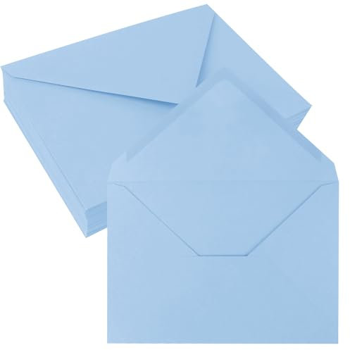 JAGERGREEN 50 Stück Umschläge C6 Blau, 108x159 mm 150 g/m² Briefumschläge A6 Selbstklebend mit Nassklebung, Briefumschlag ohne Fenster, Kuvert für Grußkarten, Geburtstagskarten, Einladungen, Hochzeit