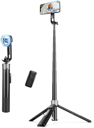 Victiv 178cm Magnético Tripode para Movil, Palo Selfie de Viaje Portátil con Mando, All-in-One Selfie Stick Trípode Movil Alto, Compatible con Magsafe para iPhone 16 15 14 13 12 Pro MAX & Android