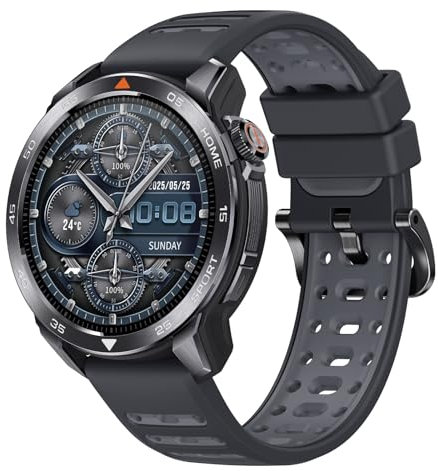 Mibro GS Pro2 Smartwatch Herren Damen mit 1,43 AMOLED, Unterstützt Schrittzähler, SpO2, Fitness Tracker, Sportuhr mit GPS, 5ATM wasserdicht und 150+ Sportmodi, wie Laufen, Radfahren(Dunkelgrau)
