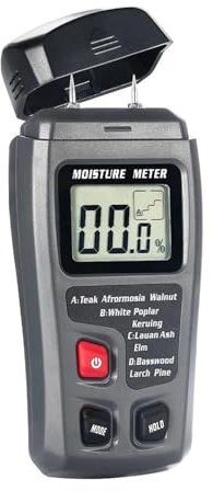 Misuratore di umidità del legno digitale Misuratore di umidità del legno professionale Igrometro portatile Rilevatore di legname EMT01 con display LCD HD Misurazione precisa e accurata