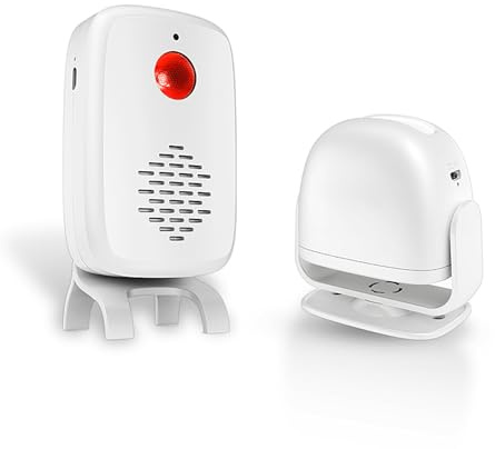 Zanbayki Motion Sensor Doorbell Kit - Commercial Entry Alert & Caregiver Reminder, Wireless Motion Activated Chime for Business Store, Elderly Care Safety Alarm