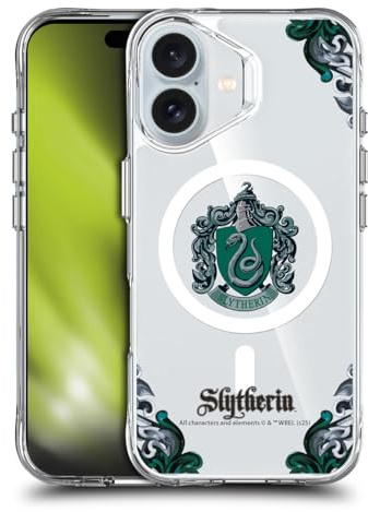 Head Case Designs Offizielle Harry Potter Slytherin Häuser Stoßfeste Stoßfänger-Telefonhülle [Militärischer Schutzgrad] Kompatibel mit Apple iPhone 16 und Kompatibel mit MagSafe