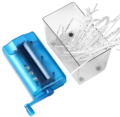 Manual Paper Shredder - 6.69x3.74x5.91in Paper Document Cuttings, Portable Mini Hand Cut Papper, Strip-Cut Shredder for Home Use | Documents Handmade Cutting Tool for Office, Home, School