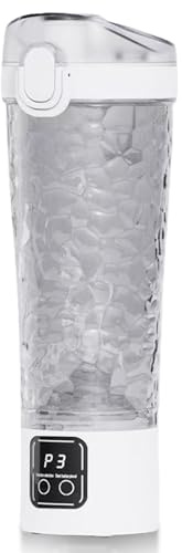 Elektrische Protein-Shaker-Flasche, 700 ml Shaker-Becher für Protein-Shakes 3 Modi Selbstrührende Tasse Elektrische Mixer Wasserflasche Shakers Tassen für Fitness Eiweiß/Kakao/Shakes/Kaffee(Weiß)
