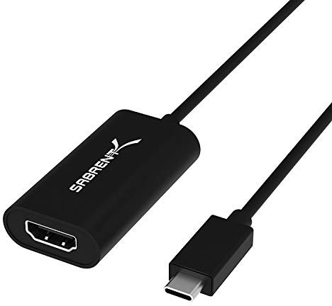 SABRENT USB type C HDMI adapter, USB-C 3.2x1monitor converter supports 4K resolutions up to 3840 x 2160 HD@30Hz, compatible with PCs, notebooks, tablets, MacBooks, etc. (DA-HDMC)