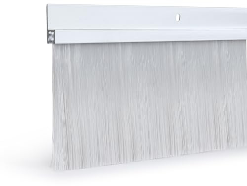 TMH Door Bottom Sweep – 36 Aluminum Brush Sweep with 3 Bristles, Weather Stripping Draft Stopper for Exterior & Interior Doors – Blocks Drafts, Dust & Insects – Silver