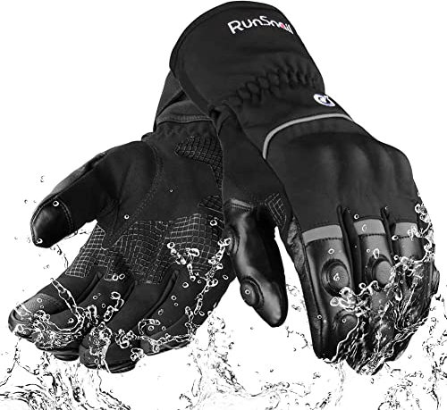 2KP CE Winter Motorradhandschuhe - Winddichte Wasserdichte Stulpen Biker Handschuhe mit Hartem Knöchelschutz Touchscreen für Männer Frauen, BMX ATV MTB