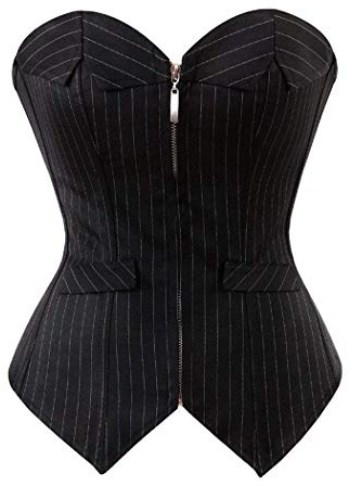 Kelvry Bustier bustier à lacets pour femme Motif rayures