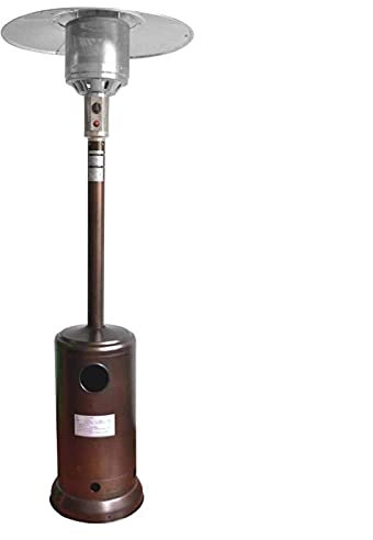 QIULAO Household room heating, winter outdoor sports essential stand liquid propane heating mushroom, for garden - wedding, party, hammered bronze, 46000 BTU Stand with wheels for garden