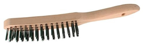 Colorus Stahl Drahtbürste | Entrostungsbürste mit Holzgriff | Stahlbürste 3 reihig | Bürste mit Stahldrahtbesteckung zum Entfernen von Flugrost und Altanstrichen