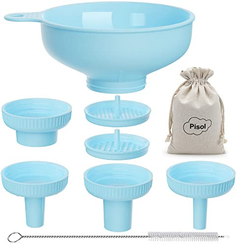 Imbuti da Cucina a Bocca Larga, Imbuto di Plastica di Qualità Alimentare Pisol per Cottura e Conservazione con 4 Bocche di Diverse Dimensioni per Riempire Vasi Mason a Bocca Larga e Regolare