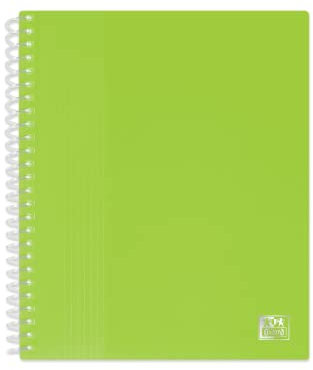OXFORD Protège-Documents à Spirale School Life A5 80 vues / 40 Pochettes Couverture Polypro Vert anis