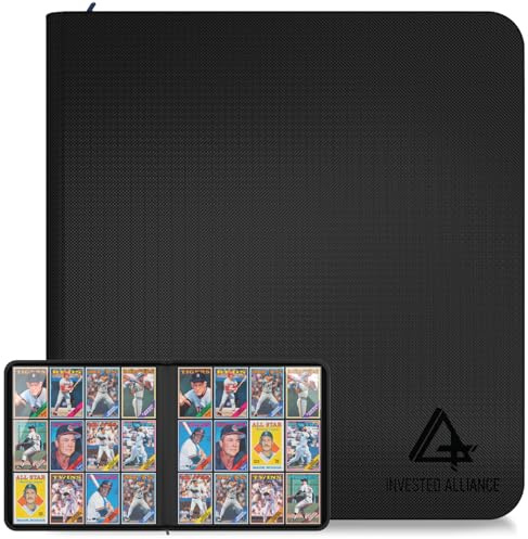 Premium TCG Card Binder For 480 Side Loading Pockets | Sports Trading Card Binder 12 Pocket Zipper, Collectible Trading, Magic, MTG, Baseball, Football Ringless Storage Organizer Album.