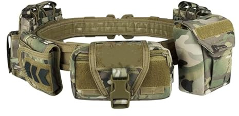 PIKEON Taktiskt stridsbälte snabbfrigörande rigger 4,5 cm inre och yttre Airsoft bälte kraftiga bälten för män, CP, one size