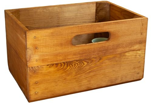 Kistenkolli Altes Land Einschubkiste passend für Billy-Regale in verschiedenen Farben und Größen Schublade Holzkiste (Ocker, Klein)