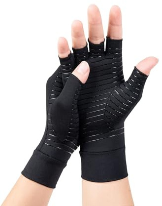MEIION ARTUVATE Guanti premium a compressione per il dolore alle mani Guanti in Rame Unisex a Compressione Senza Dita per Comfort Quotidiano e Supporto