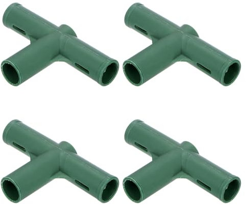 M METERXITY 4 Pièces Connecteurs de Construction de Cadre de Serre de 19mm, Raccord de Tuyau Plat 3 Voies pour Treillis de Raisin/Abris de Protection Solaire, Accessoires de Serre [Vert]