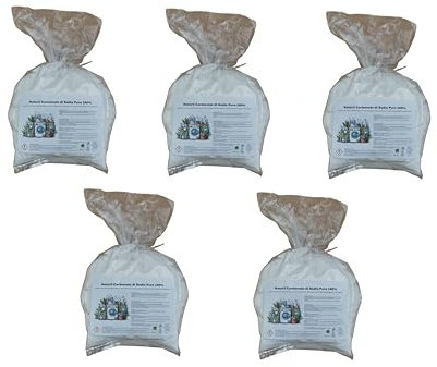 Naturìì Saponina Carbonato di Sodio Puro 5 Kg Detergente Multiuso Ecologico per la Casa, Sgrassante e Pulente Naturale per Lavanderia, Cucina e Bagno (5 buste da kg 1)