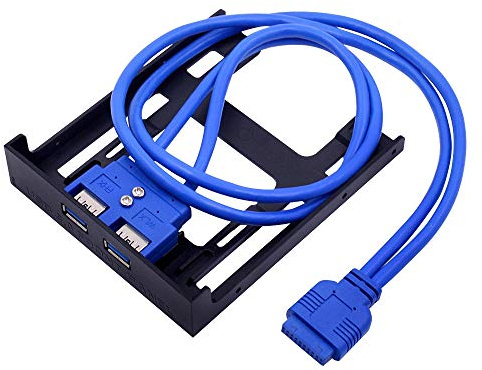 Quystetes 2 Porte USB 3.0 Pannello Frontale Floppy Disk Bay 20 Pin USB3.0 Hub Adattatore di Espansione Staffa in Plastica per PC Desktop